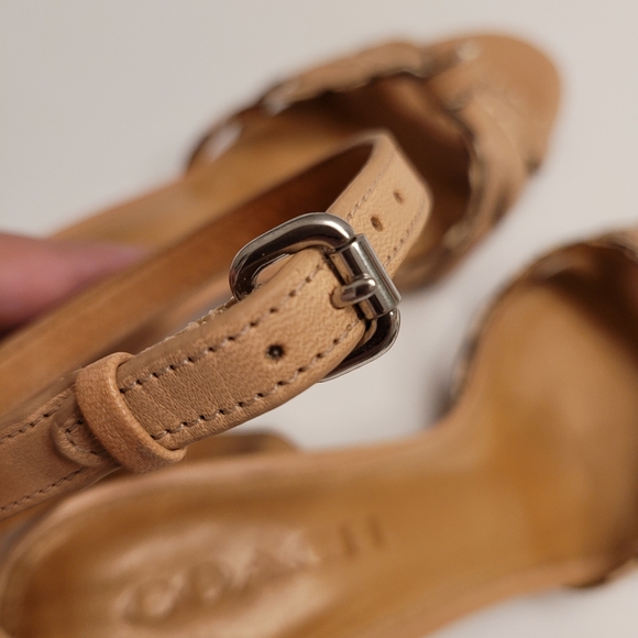 Coach Meg Leather Open Toe Ankle Strap Sandals - Picture 13 of 16